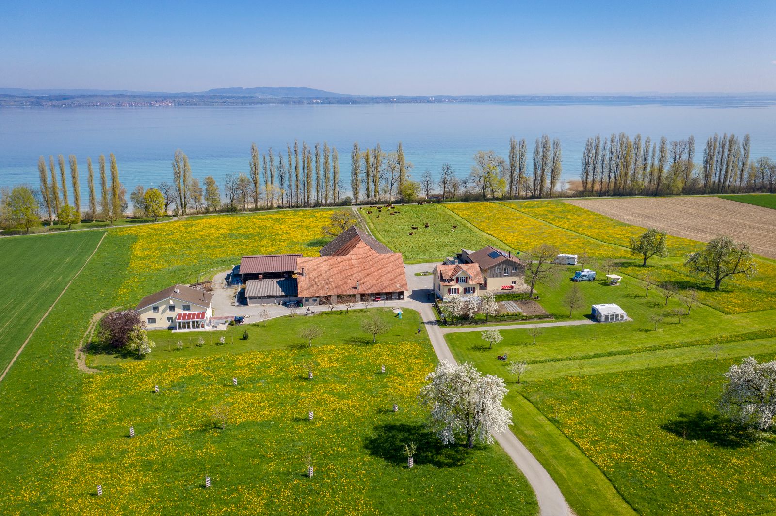 Un vero paradiso: la famiglia Berger si ritiene fortunata di vivere in un luogo così incantevole ed è felice di condividerlo con gli ospiti che vi trascorrono le vacanze o vi organizzano il banchetto di nozze (foto: Oliver Kirstein).